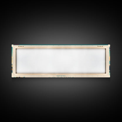 Bangkok, Thailand Travel Poster Panoramic Canvas Print, Bangkok, Thailand Painting, Thailand Art, Bangkok Travel Art, Guest Room Painting