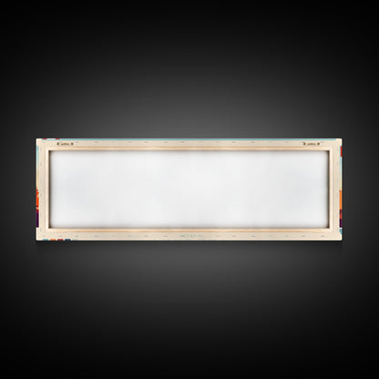 Calgary, Canada Panoramic Travel Poster Canvas Print, Calgary, Canada Painting, Canada Art, Calgary Travel Art, Living Room Painting