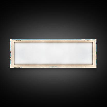 Chichester, England Panoramic Travel Poster Canvas Print, Chichester, England Painting, England Art, Chichester Panoramic Travel Art, Travel Painting