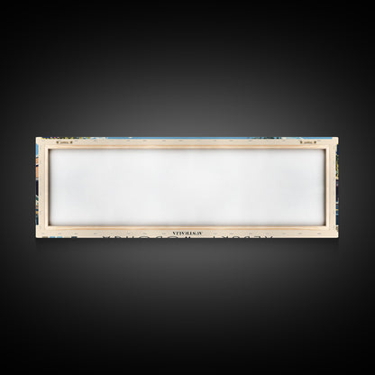 Albury–Wodonga, Australia Panoramic Canvas Print, Albury–Wodonga, Australia Painting, Australia Art, Albury–Wodonga Travel Poster, Travel Art, Housewarming Gift