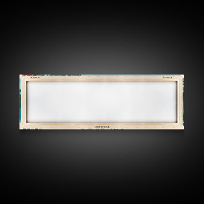 Bangkok, Thailand Panoramic Canvas Print, Bangkok, Thailand Painting, Thailand Art, Bangkok Travel Poster, Travel Art, Living Room Painting