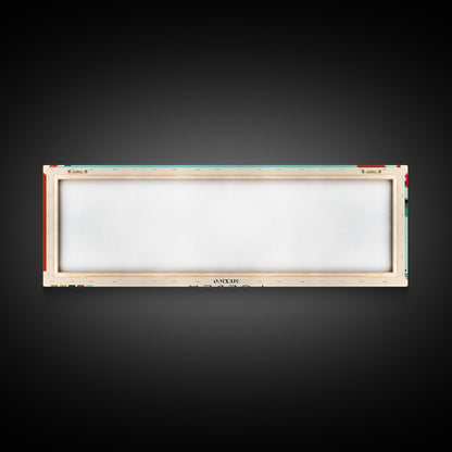 Puebla, Mexico Panoramic Canvas Print, Puebla, Mexico Painting, Mexico Art, Puebla Travel Poster, Travel Art, Living Room Painting