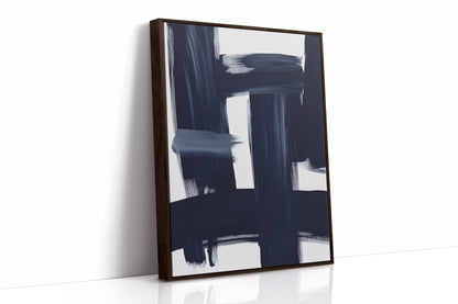 Midnight Crossings – Bold Navy Abstract Brush Art