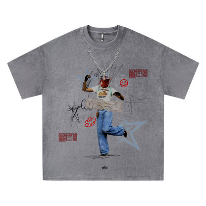 Men's Clothing  Cool Suede Unisex Short Sleeve T-Shirt Trendy