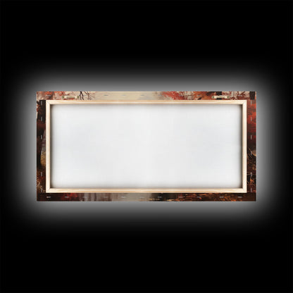 Fall Decor Framed Canvas Print | Trees With Falling Leaves | Fall Wedding Decor | Fall Home Decor | Fall Wall Decor | Rustic Fall Decor