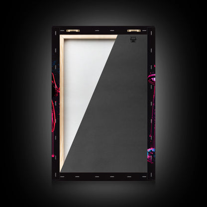 Graffiti art, lady justice, vaporwave cyberpunk justice is blind, fine art poster print