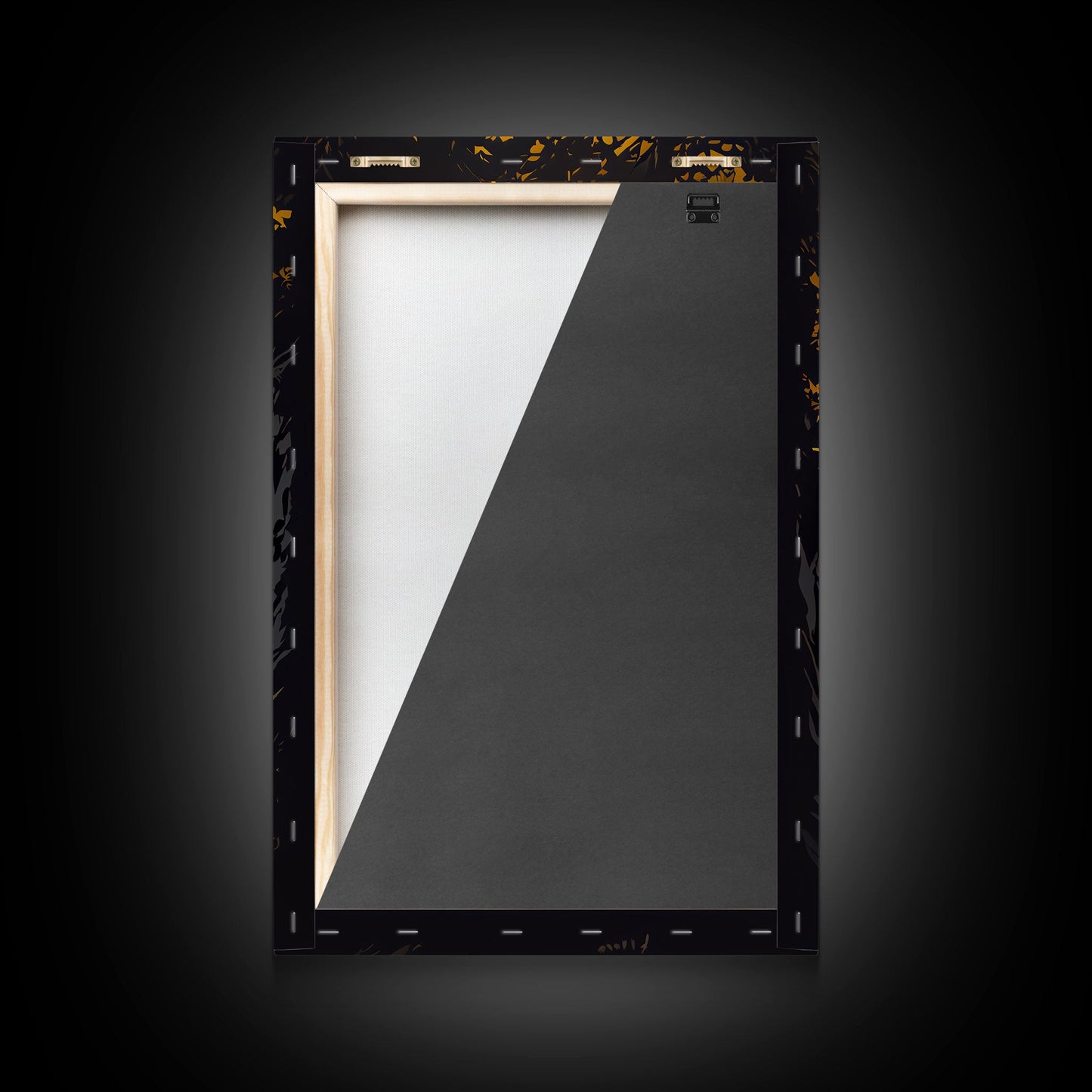 Watercolor of a wolf in the forest, framed canvas print