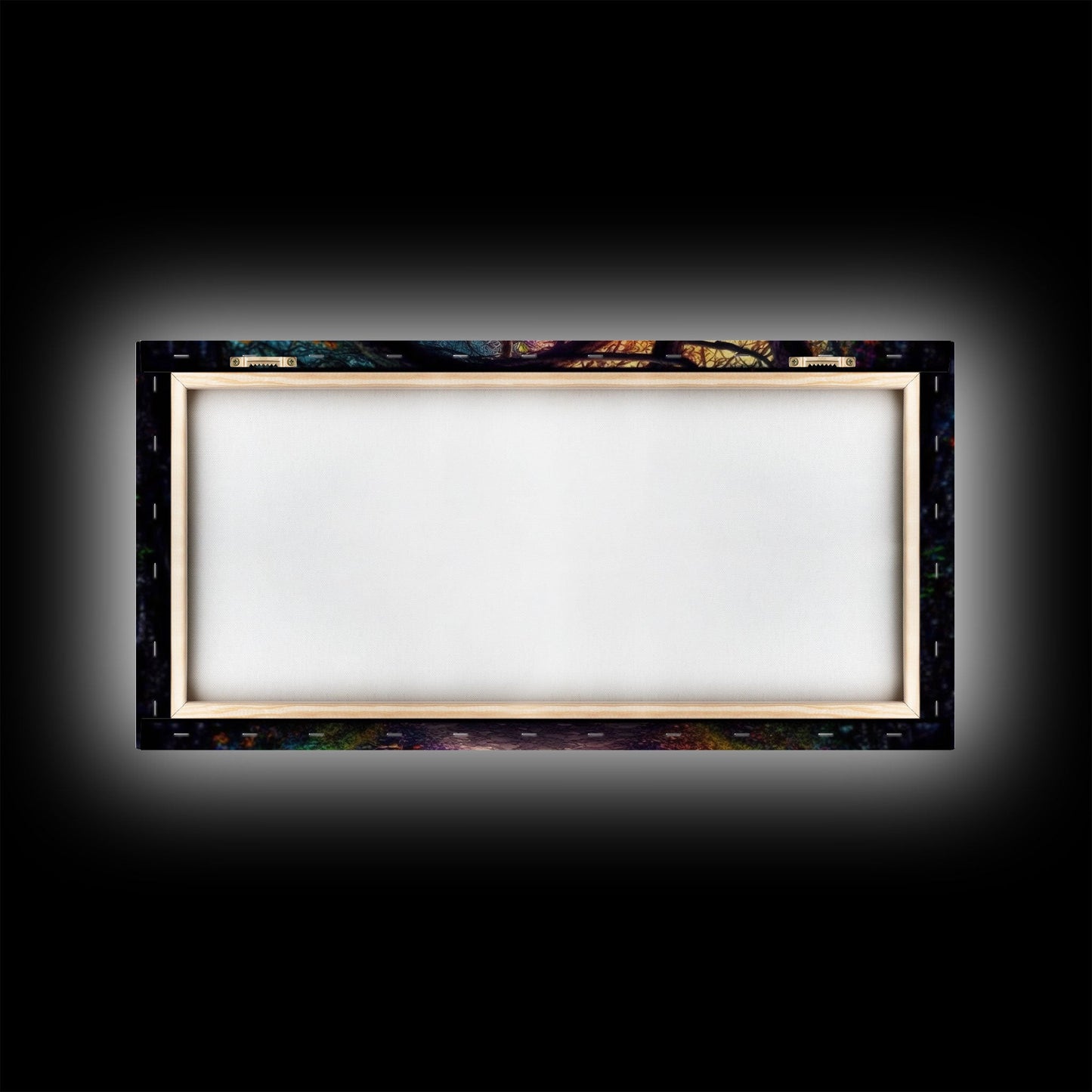 Secret Path, Fantasy Art, Pop Art Forest Landscape, Framed Canvas Print, Colorful Forest Painting, Living Room Art, Glowing Magical Forest