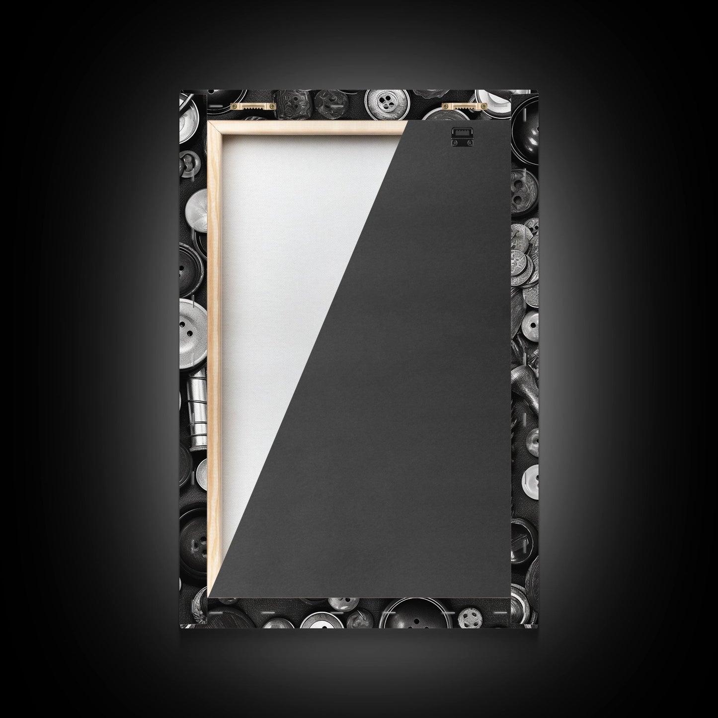 Buttons Wall Decor, Sewing Room, Craft Room, Black And White, Minimalist Print, Wall Decor, Canvas Print, Wall Art, Framed Canvas