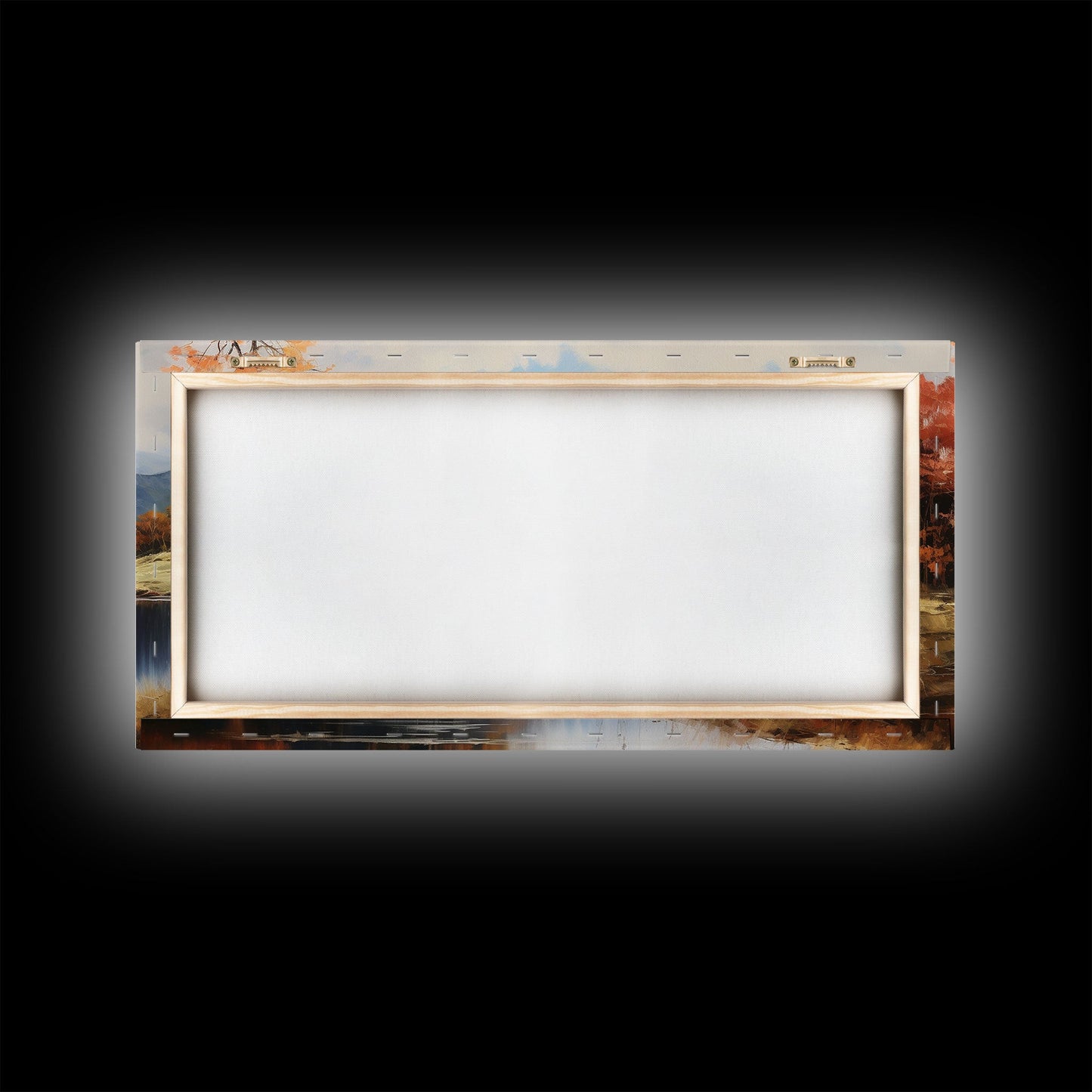 Autumn By The Lake, Framed Canvas Print, Original Landscape Painting, Fall Decor, Boho Minimalist Farmhouse Decor, Rustic Art