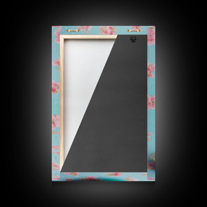 A Strawberry Sunday, Ice Cream Art, Framed Canvas Print, Ice Cream Parlor Decor, Icecream Shop Wall Art, MCM Style Decor, Kitchen decor