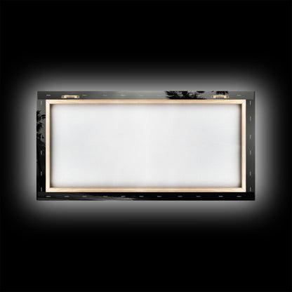 Black And White Florida Rain Storm, Framed Canvas Print, Liminal Art, Liminal Spaces, Framed Wall Art, Office Decor, Dark Moody Art