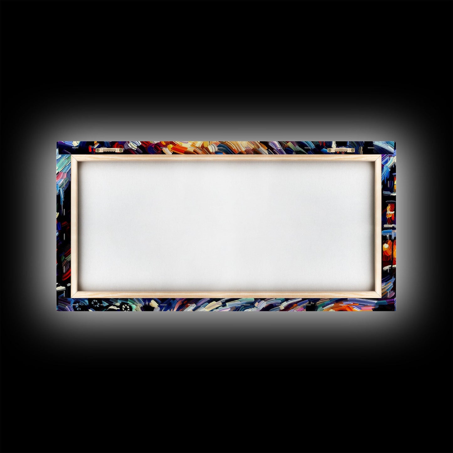 Retro Style Christmas Canvas Print | Framed Canvas Print | Christmas Village | Winter Wonderland | Impasto Style Painting | Seasonal Decor