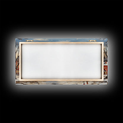 Christmas Tree In Town Square Framed Christmas Wall Art - Framed Christmas Art - Canvas Art - St. Nicholas - Winter Wonderland Centerpiece