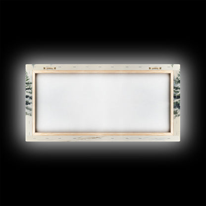 Christmas Tree Delivery - Retro Farmhouse Christmas Decor - Old Red Truck Delivering Christmas Trees - Framed Canvas Print - Holiday Decor