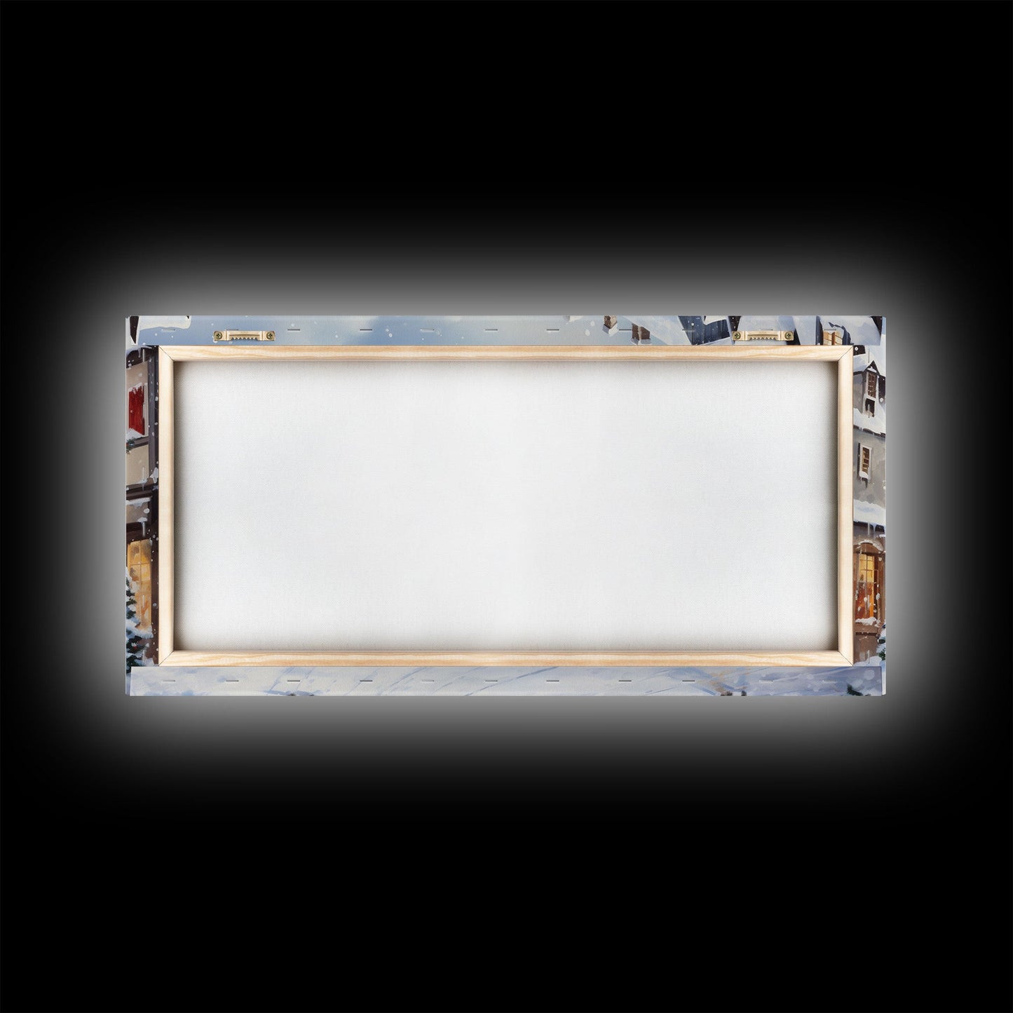 Winter Wonderland - Quaint European Village at Christmas Time - Framed Canvas Print - Christmas Decor