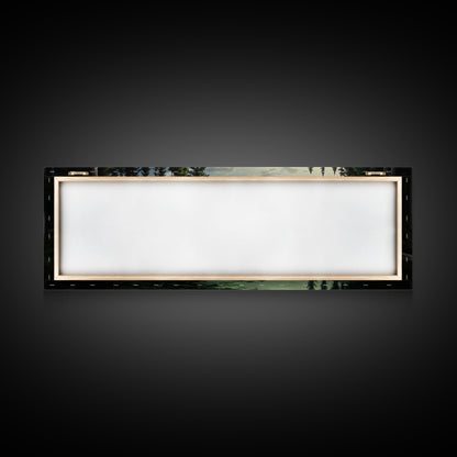 Cozy Cabin on The Lake, Framed Canvas Print, Farmhouse Decor, Landscape Painting, Unique Wall Art