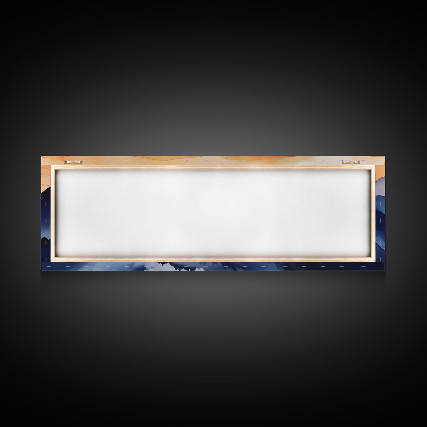 Midcentury Modern Watercolor Painting of a Mountain Sunset, Large Canvas Print, Mountain Artwork, Guest Room Art, Mountain Print