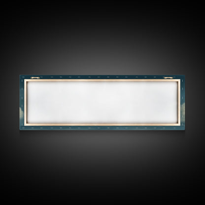 Wide Format Clouds Wall Art - Panoramic Print - Framed Canvas Print - Panoramic Framed Canvas Cloudy Art Print - Clouds On A Blue Sky