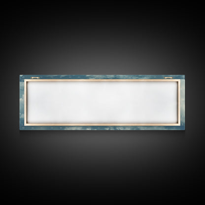 Panoramic Framed Canvas Wall Art Set Pastel Cloud Blue Sky Nature Landscape Prints Minimalist Modern Art Nature Wall Decor Framed Canvas