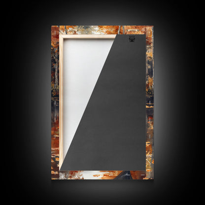 Canoe on the Lake, Lake House Decor, Framed Wall Art Canvas Print, Fall Decor, Seasonal Decor, Holiday Decor Gift