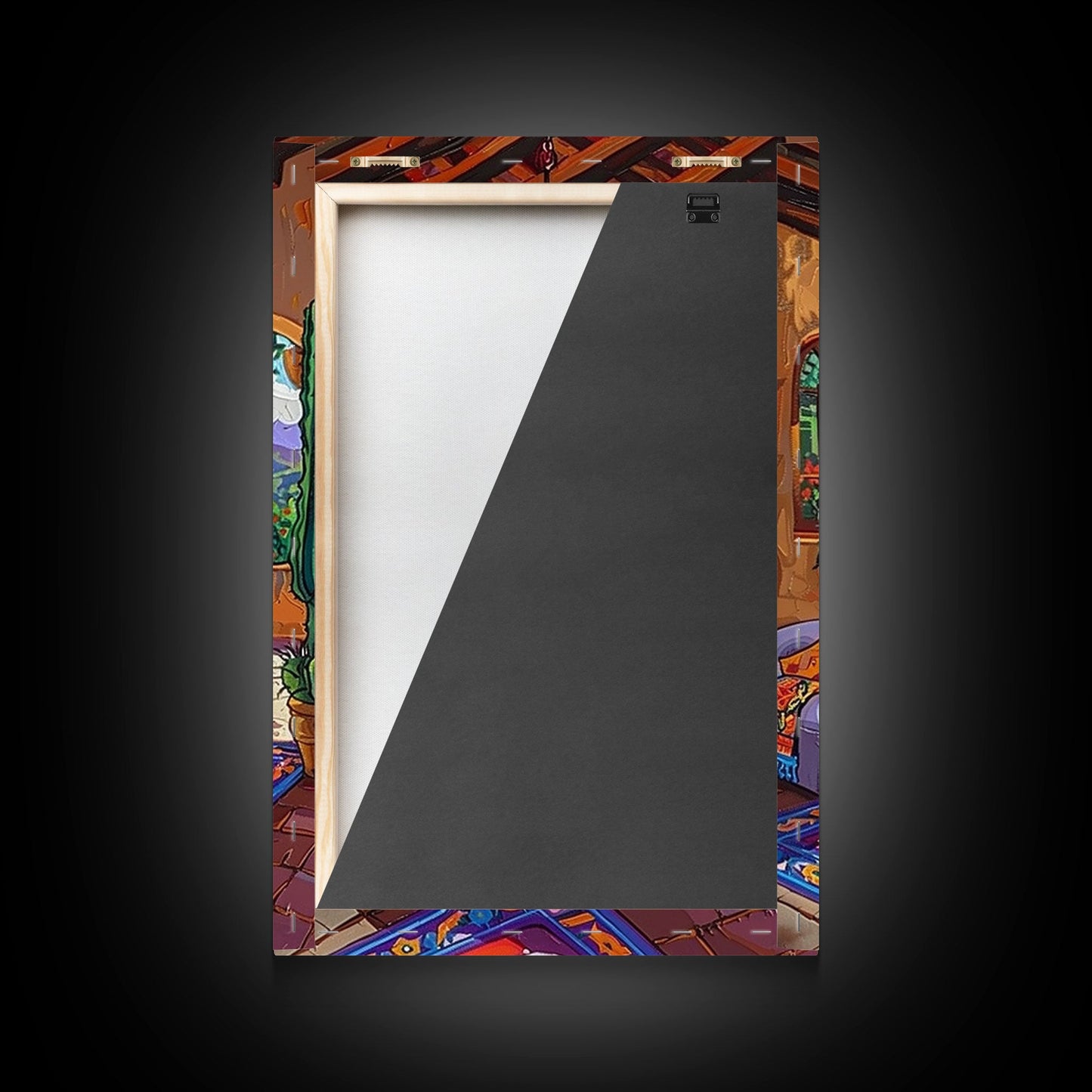 Cozy Southwestern Kitchen Framed Canvas Print Colorful Mexican Style Best Gift Home Decor Wall Art Bright Above Sofa Art