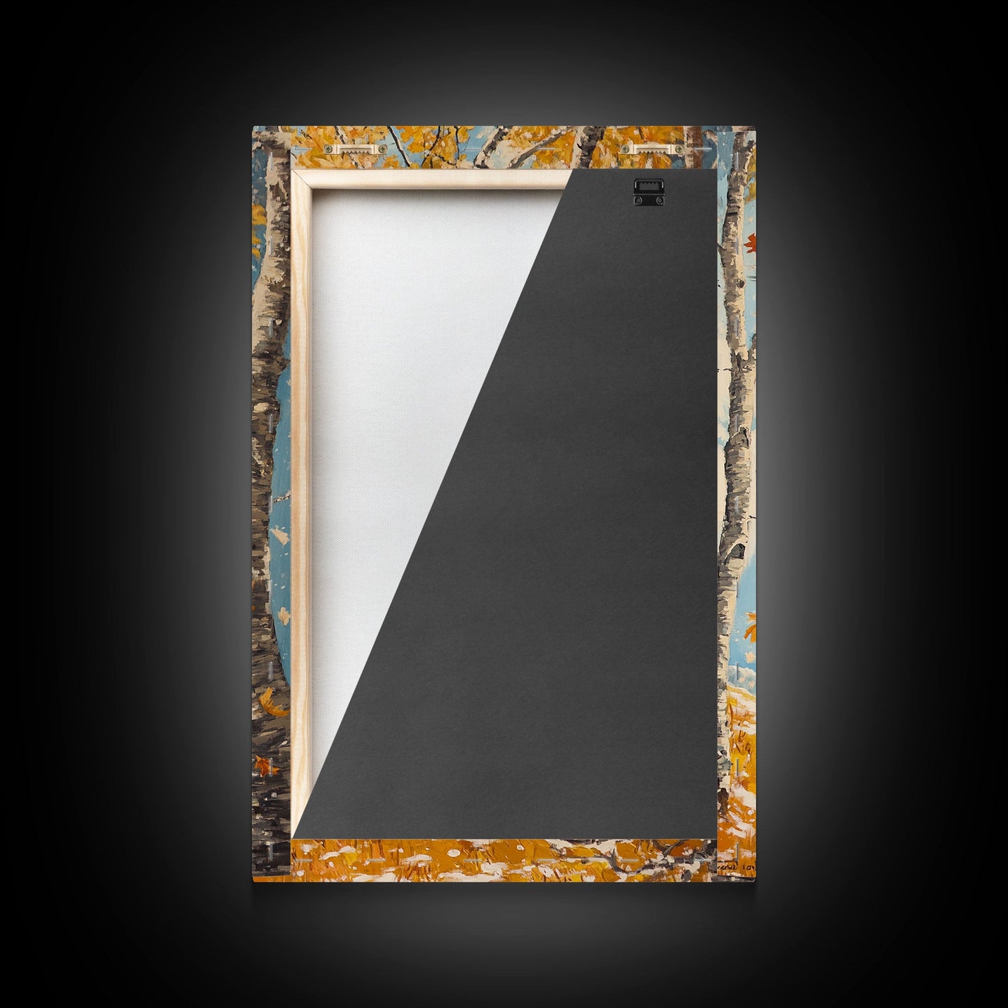 Romantic Fall Couple Framed Canvas Print - 2024 Autumn Love Country Cowboy Art Gift Idea for Fall Home Decor