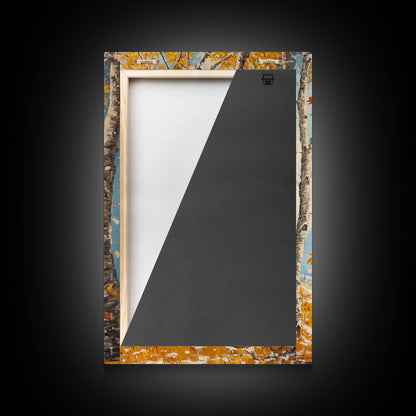 Romantic Fall Couple Framed Canvas Print - 2024 Autumn Love Country Cowboy Art Gift Idea for Fall Home Decor