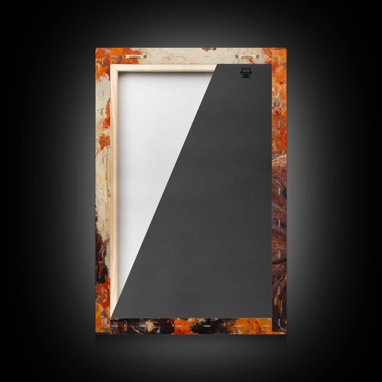 Cowboy mit Kaffeetasse im Herbst – Gerahmter Leinwanddruck – Herbstliche Wanddekoration im Landhausstil 2024 – Rustikale Wohndeko und Geschenkidee