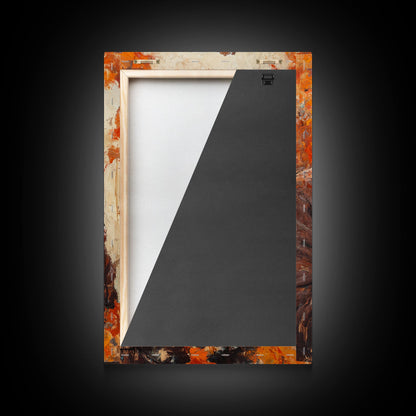 Cowboy mit Kaffeetasse im Herbst – Gerahmter Leinwanddruck – Herbstliche Wanddekoration im Landhausstil 2024 – Rustikale Wohndeko und Geschenkidee