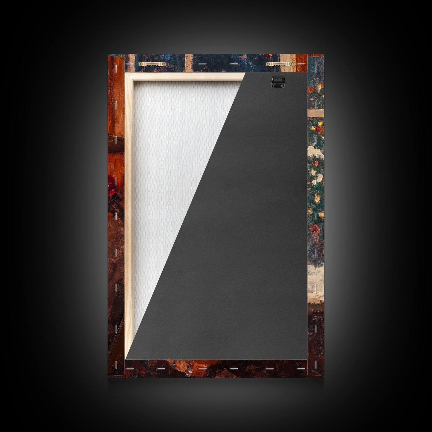 Cowboy in Snow with Coffee Framed Canvas Print - Winter Country Scene Art 2024 Cozy Christmas Wall Decor and Gift Idea