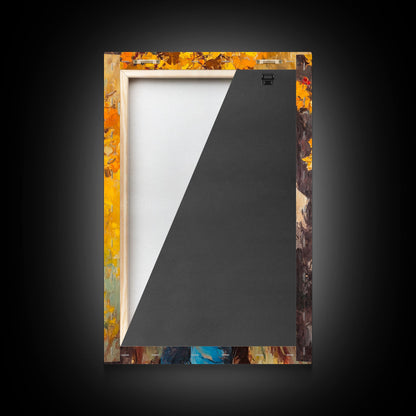 Cowboy with Autumn Foliage Canvas Print, Vibrant Fall Decor, Perfect Fall Wall Art, Seasonal Home Decor, Western Art, Framed Canvas Print