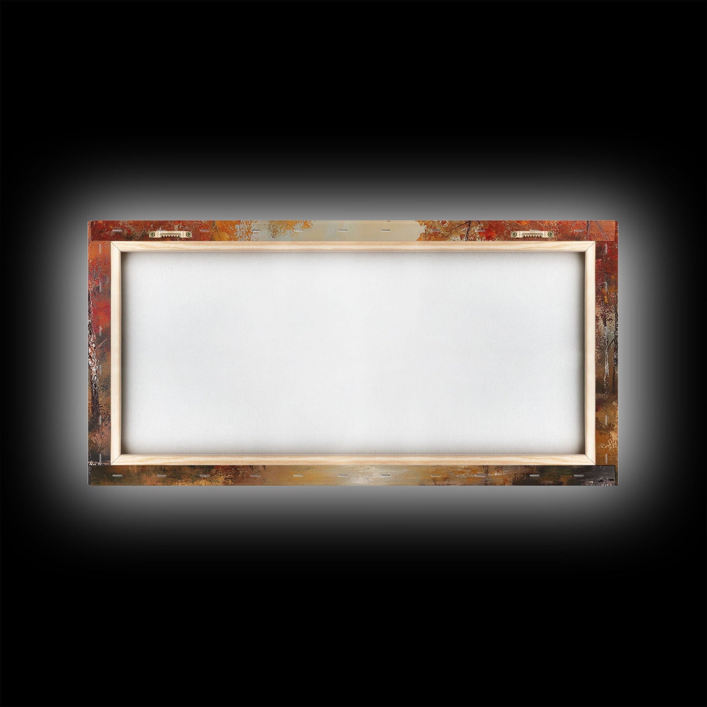 Autumn Bridge Over Quiet River Tall Art Framed Canvas Print Serene Fall Landscape With Colorful Foliage And Peaceful Reflections