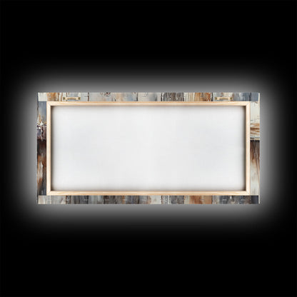 Rustic Wreath Red Ribbon Canvas Print Christmas Door Decor Farmhouse Christmas Wall Art Framed Canvas Print Christmas Outdoor Decor