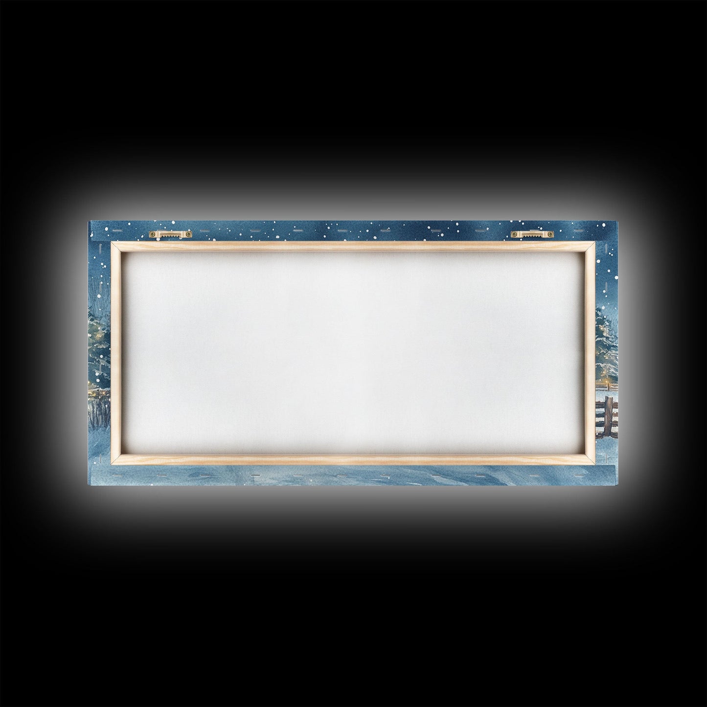 Snowy Horse Barn Canvas Print Christmas Farmhouse Decor Winter Wonderland Art Framed Canvas Print Christmas Outdoor Wall Art