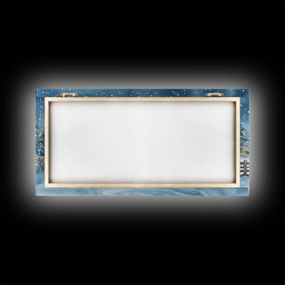 Snowy Horse Barn Canvas Print Christmas Farmhouse Decor Winter Wonderland Art Framed Canvas Print Christmas Outdoor Wall Art