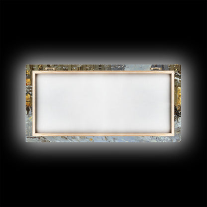 Bustling Christmas Street Scene Tall Art Framed Canvas Print Vintage Winter Holiday Scene With Horse-Drawn Carriages And Festive Lights