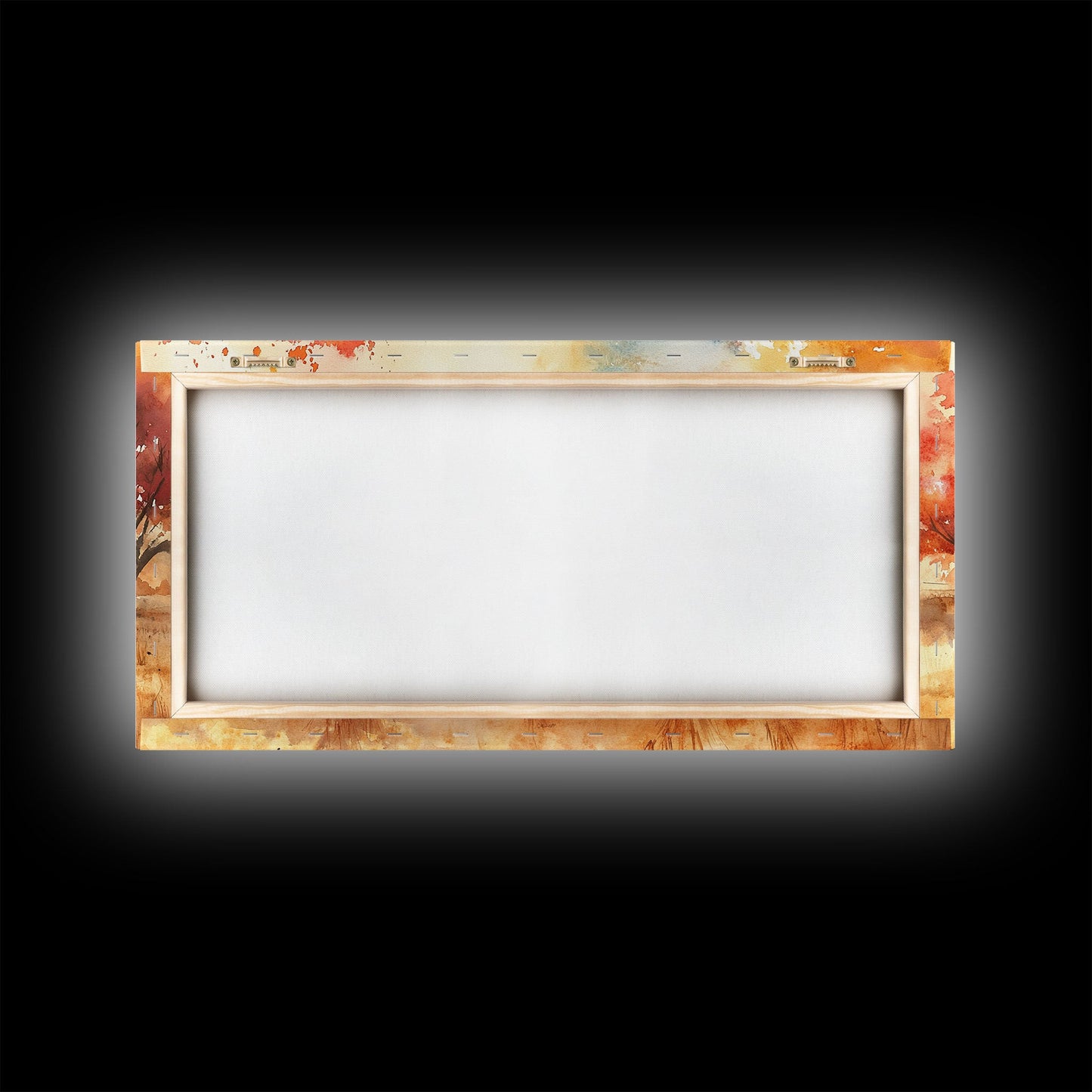 Cowboy on horse in autumn farm scene, framed canvas print, rustic fall decor, farmhouse home decor, cozy autumn landscape art, fall wall art