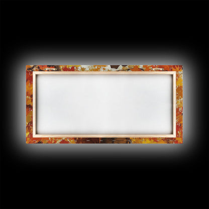 Autumn Cowboy In Forest Framed Canvas Print Western Cowboy Wall Art Fall Cowboy Gift Rustic Wall Decor Moody Landscape Above Sofa