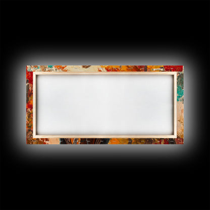 Cowboy Riding Through The Autumn Trees, Framed Canvas Print, Rustic Farmhouse Wall Art, Boho Style Seasonal Watercolor Painting