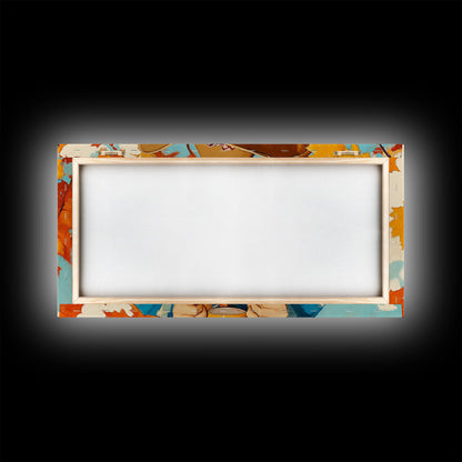 Cowgirl Having A Cup Of Joe, Framed Canvas Print, Farmhouse / Western Rustic Charm, Seasonal Art Piece to Warm Up Your Home Decor This Fall