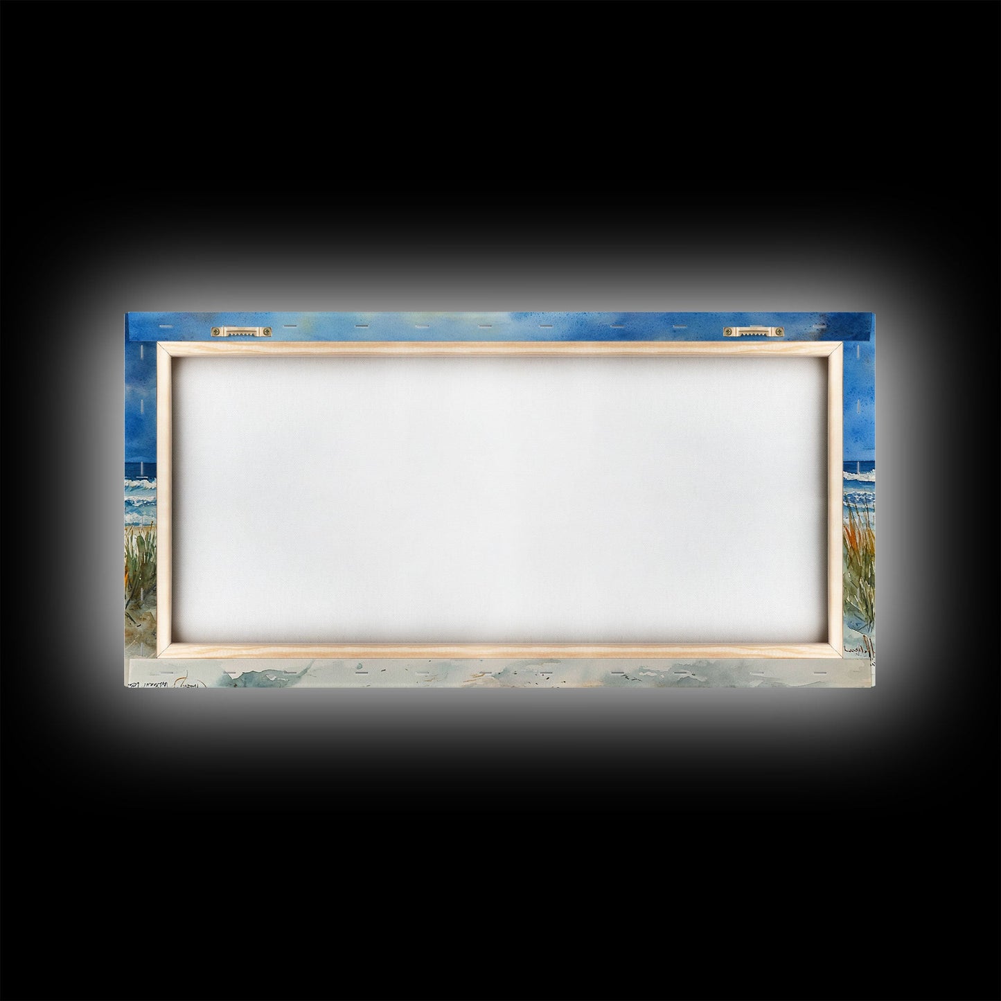 Christmas bonfire on the beach with surfboards and decorated tree, framed canvas print ideal tropical holiday wall art decor