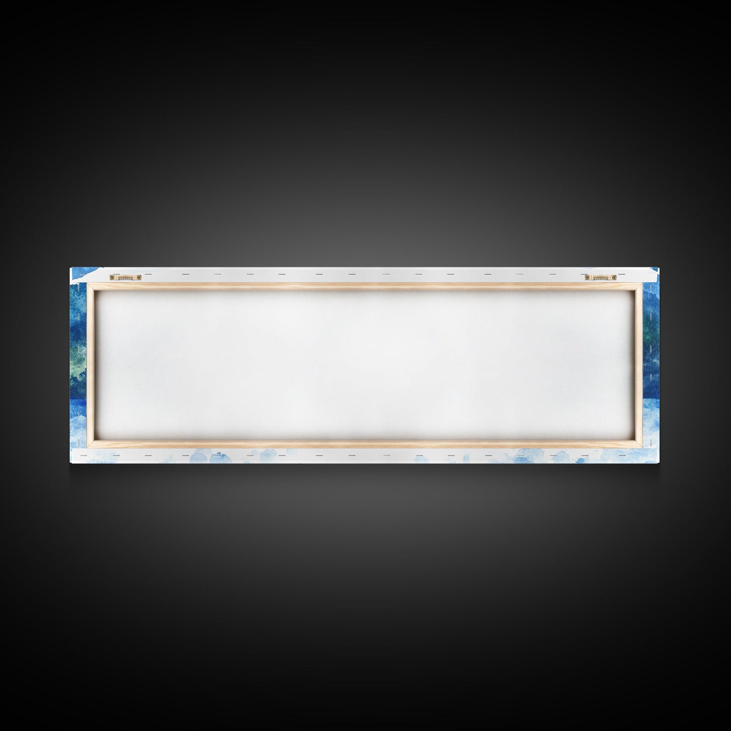 Reflections - Foggy Mountain Morning - Watercolor Painting Print - Wood Framed Wall Art - Panoramic Painting