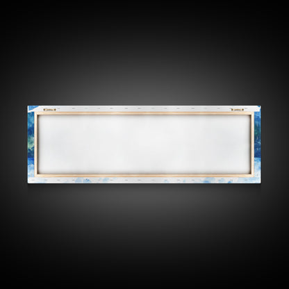 Reflections - Foggy Mountain Morning - Watercolor Painting Print - Wood Framed Wall Art - Panoramic Painting