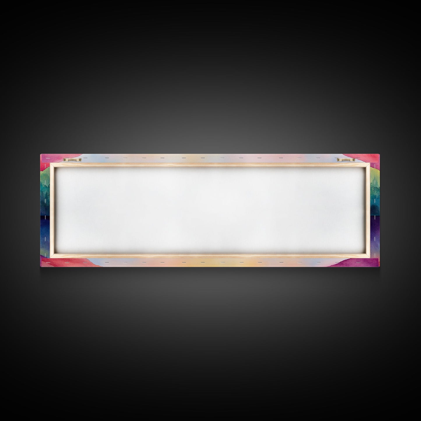 Abstract Watercolor Painting Landscape, Canvas Print, Rainbow Landscape Painting, Nursery Decor, Above Sofa Art