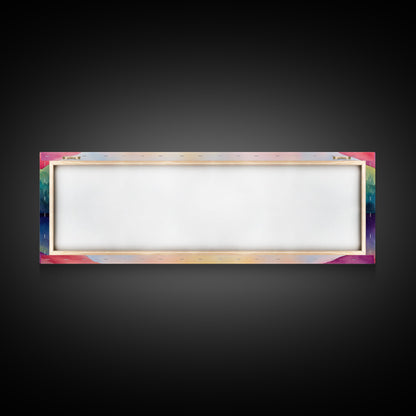 Abstract Watercolor Painting Landscape, Canvas Print, Rainbow Landscape Painting, Nursery Decor, Above Sofa Art