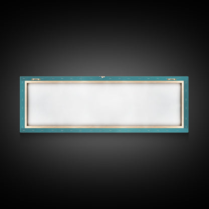 Framed Canvas Art, Sky Blue, Navy Blue Lonely Cloud Art, Minimalist Art Print, Panoramic Extra Wide Horizontal Art, Lonely Cloud