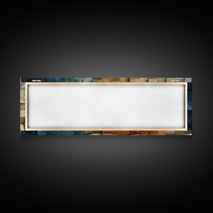 The Beach as Cubes - Framed Canvas Print - Abstract Geometric Patterns Wall Art