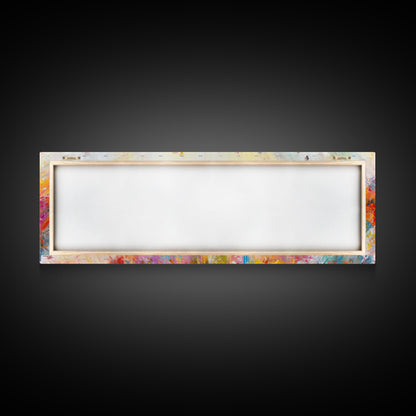 Panoramic Wildflowers Canvas Print, Wood Framed Wall Art, Beautiful Ultra-Wide Wall Art, Original Flower Painting, Floral Art, Botantical Wall Art