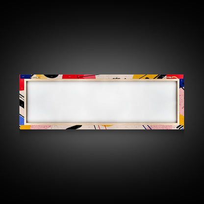 Retro 1990s Inspired Wall Art, Framed Canvas Print, Pink and Cerise Geometric Shapes, Boho Abstract Art, Modern Art / Home Decor